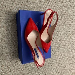 Stuart weitzman red slingback 70mm